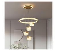 QYYZTQY Internal Wall Lights Acrylic Crystal Dimmable Pendant Circle Rings Adjustable Hanging Light, Chandelier