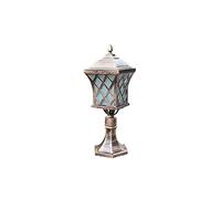 QYYZTQY Lampada a Colonna in Vetro con Decorazione Vintage Impermeabile Lampada a Colonna da Villa Lampada da Esterno Luce a pilastro Lampione Stradale Tradizionale Staffa Alta Cancello a Reticolo