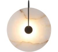 QYYZTQY Lampada a Monte Naturale Nordic Base Metallica in Metallo Rotondo LED Moderno per Soggiorno per la Camera da Letto del corridoio per la Parete della Cucina (Nero, 25 cm)