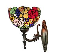 QYYZTQY Lampada a Parete a LED Lampada Lampada con Palette bellissime Rose da 7,8 Pollici in Vetro colorato Vittoriano Lampada da Parete Decorativa Vittoria
