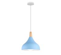 QYYZTQY Lampada a sospensione in legno Lampada da soffitto a sospensione in metallo nordico Cupola Isola della cucina Apparecchio di illuminazione Lampadario a testa singola E27 Luci a sospensione per