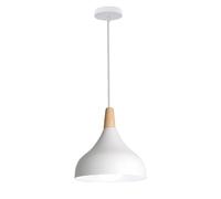 QYYZTQY Lampada a sospensione in legno Lampada da soffitto a sospensione in metallo nordico Cupola Isola della cucina Apparecchio di illuminazione Lampadario a testa singola E27 Luci a sospensione per