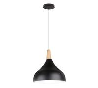 QYYZTQY Lampada a sospensione in legno Lampada da soffitto a sospensione in metallo nordico Cupola Isola della cucina Apparecchio di illuminazione Lampadario a testa singola E27 Luci a sospensione per