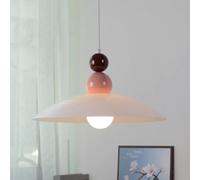 QYYZTQY Lampada a Sospensione in Vetro Lampada a Sospensione a Cupola nordica Lampade da soffitto a Goccia in Metallo Crema Lampade a Sospensione Geometriche Apparecchio di Illuminazione per Isola