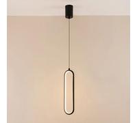 QYYZTQY Lampada a Sospensione lineare Lampada da soffitto a Sospensione Nera Lampada da Comodino per Camera da Letto Lampade a Sospensione a Tubo Lungo Lampadari minimalisti per Soggiorno Ufficio