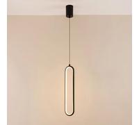 QYYZTQY Lampada a Sospensione lineare Lampada da soffitto a Sospensione Nera Lampada da Comodino per Camera da Letto Lampade a Sospensione a Tubo Lungo Lampadari minimalisti per Soggiorno Ufficio