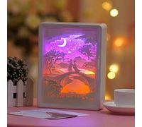 QYYZTQY Lampada Creativa per Intaglio di Carta 3D, Luce Notturna a LED per Decorazione Desktop, Contorno Multistrato, Scatola Luminosa USB Carina, per Regali per Gli Amanti (Colore : Style 16) (Style
