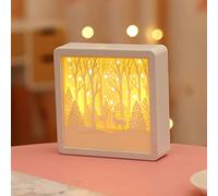 QYYZTQY Lampada Creativa per Intaglio di Carta 3D, Luce Notturna a LED per Decorazione Desktop, Contorno Multistrato, Scatola Luminosa USB Carina, per Regali per Gli Amanti (Colore : Style 16) (Style