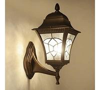 QYYZTQY Lampada da Parete da Esterno Europea, in Alluminio retrò in Alluminio a Testa Singola Ingresso Antico Arte Vetro Impermeabile Patio Patio Veranda Il Illuminazione Paesaggio Illuminazione per
