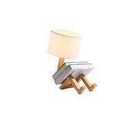 QYYZTQY Lampada da Tavolo a LED Creativa per la casa Decorazione Lampada da Comodino per personalità in Legno massello Lampada per Gli Occhi per dormitorio per Studenti Protezione Morbida per Gli