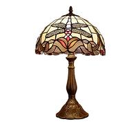 QYYZTQY Lampada da Tavolo Antica a Farfalla Lampade da Notte in Vetro colorato in Stile Lampada da scrivania Fatta a Mano per la Camera dei Bambini, Soggiorno, Illuminazione da Comodino necessaria
