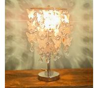 QYYZTQY Lampada da Tavolo costiera Conchiglie Decorazioni a Farfalla Lampada da Tavolo Cristallino per Ragazze Camera da Letto Vintage Oro Lampada da Comodino Moderno per Bambini Lampada da comtore