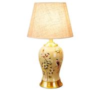 QYYZTQY Lampada da Tavolo in Ceramica Moderna per Camera da Letto Dipinto a Mano Fiore in Porcellana Lampada da Tavolo Oriental Lampada Cinese Lampada Florale Floral Lampone Rustico Rustico Lampade