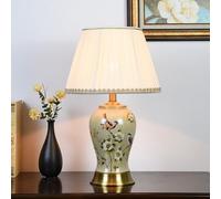 QYYZTQY Lampada da Tavolo in Ceramica Moderna per Camera da Letto Dipinto a Mano Fiore in Porcellana Lampada da Tavolo Oriental Lampada Cinese Lampada Florale Floral Lampone Rustico Rustico Lampade