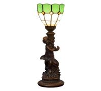 QYYZTQY Lampada da Tavolo in Stile, Paralume in Vetro colorato Fatto a Mano mediterraneo con Base in Alluminio Antico per Soggiorno, Hotel Caldo Come Sempre