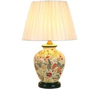 QYYZTQY Lampada da tavolo in vetro giallo uccello fiore lampada da tavolo in ceramica per camera da letto in porcellana cinese Lampada del letto orientale Oriental Funzionario Vintage Floral scrivania