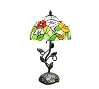 QYYZTQY Lampada da Tavolo Paralumi in Vetro colorato da 12 Pollici Lampada da Tavolo dal Antico di straordinaria qualità per Soggiorno, Camera da Letto, Lampade da Comodino, caffè Caldo Come Sempre