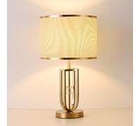 QYYZTQY Lampada da Tavolo Postmoderna in Oro da scrivania con Luce a Tamburo in Tessuto, Comodino, Comodino, Lampada da Lettura, lampade da Tavolo a Colonna di Lusso per Camera da Letto, Soggiorno,