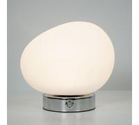 QYYZTQY Lampada da Tavolo Ricaricabile Senza Fili Lampada da scrivania a LED cromata Luce Notturna a Batteria, Lampade da Comodino con ciottoli Bianchi per Sala da Pranzo, Camera da Letto, Soggiorno,