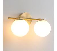 QYYZTQY Lampada da toeletta in Vetro Globo Lampada da Bagno in Rame Lampada Frontale Moderna a Specchio, Lampada da Parete E27 Lampada da Parete cablata con Sfera in Vetro per spogliatoio