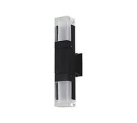 QYYZTQY Lampada di Senso a LED, Metallo Nero a 2 luci in Alto Verso Il Basso Lanterna da Parete in Alluminio con Scarico Esterno, ip54 lampade per Spot Impermeabili per Il Patio del Portico (Colore: