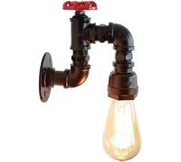 QYYZTQY Lampada in Stile retrò Americano, Pane al Comodino di Ferro, Luce della tubatura ad Acqua a Testa Singola con Base E26/27 per Il Ristorante a soppalco Bar