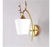 QYYZTQY Lampada murale di Corna Oro, Applique da Parete in Globo di Vetro, Luce murale in Stile retrò di metà secolo, Lampada da Letto Moderna, Lampada da Lettura a LED per Il corridoio del Soggiorno