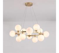 QYYZTQY Lampadario Moderno, metà secolo 12 luci Oro Bolla Oro in Vetro in Vetro Il lampadario Illuminazione a Sospensione per Isola da Cucina, Sala da Pranzo, Camera da Letto, Soggiorno