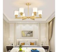 QYYZTQY Lampadario Moderno Oro di metà secolo con tonalità di Vetro, 3/6/8 lampade sospese, lampade a Sospensione in Rame in Metallo per la Sala da Pranzo Vivente Illuminazione da Cucina