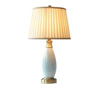 QYYZTQY Lampade da Tavolo Lampada da Comodino per Camera da Letto Lampada da Tavolo in Ceramica Smaltata Azzurra Lampada da scrivania Classica Cinese Lampada da Tavolo Moderna di metà secolo