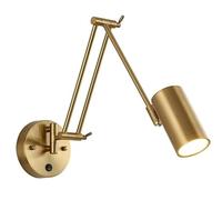 QYYZTQY Lettura in Oro Lettura Light Metal Swing Braccio Mid secolo Lampada a Monte Moderna a Parete con Base E26/ per Camera da Letto corridoio Cucina (Oro)