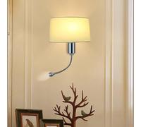 QYYZTQY Light Indoor with Adjustable Gooseneck Spotlight Lamp ° Rotation Double Switches Wall Decorative for Bedroom Living Room Bedside (Black)