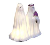 QYYZTQY Luci Nuziali di Halloween Decorazione di Halloween Statua di Coppia scheletrica Lampada per Camera da Letto della Scuola Materna Luce Notturna di Halloween Statuetta della Sposa e dello Sposo