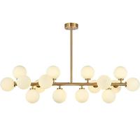 QYYZTQY Mid Century Pendant Lights 16-Light Globe Sputnik Chandeliers Gold Magic Bean Molecular Ceiling Hanging Chandelier