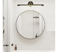 QYYZTQY Mirror Front Light Motion Sensor Lamp with Adjustable Arm, 210° Rotation & Waterproof for Vanity Bathroom Living Room (Black-Warm Light, 43cm)