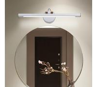 QYYZTQY Mirror Light Indoor Adjustable Lamp Arm Length Waterproof Wall Long Strip Iron for Vanity Bedroom Living Room (Black-Warm Light,58cm)