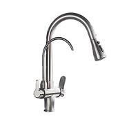 QYYZTQY Nickel Spazzolato Tirare Fuori Rubinetto da Cucina con Mixer Caldo e Freddo Tap Che beve Una Gru lavello Moderna per Uso di Acqua purificata