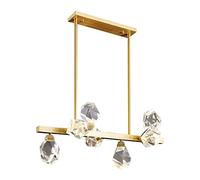 QYYZTQY Nordic all Copper Copper Creative LED Creative Molecular Cryculal Crystal Crystal Pendant Postmodern Assiciare Lampada appesa per Il Ristorante Soggiorno per la Camera da Letto dell'isola