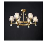 QYYZTQY Pendant Light Copper Gold Compatible with Living Dining Room Bedside Lamp Villa Study Hanging Lights Big Chandelier