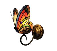 QYYZTQY Prononi con pareti di Fiore di Farfalla Lampada a Parete a LED in Stile Plamphade in Vetro colorato E26/E27 Apparecchi per Illuminazione a Parete di Base per Patio, Scale, corridoio,