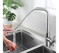 QYYZTQY Rubinetti da Cucina con Rubinetto spruzzatore a Discesa, Girevole a Manico Singolo Commerciale, Caldo e Freddo, 304 brodo in Acciaio Inossidabile B.