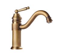 QYYZTQY Rubinetto a Bacino Rame Pieno di Acqua Calda e Fredda ad Alta buca controsoffitto del Bacino retrò, Modello Basso Antico, Modello Basso