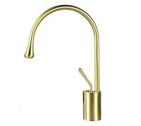 QYYZTQY Rubinetto da Bagno in Marmo Ottone Singolo in Ottone e Tocco di Acqua Fredda per la Finitura in Oro Spazzolata da banco sopra Il banco