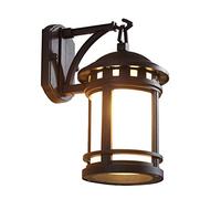 QYYZTQY Sconcetti da Parete Esterna Impermeabile Lanterna Esterna Lanterna Esterna lampade in Metallo Nero con Semi di Illuminazione in Vetro a Seme.