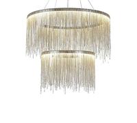 QYYZTQY Tasella in Alluminio Vintage lampadario lineare lampadario Nordic Creative Napsel Chain Aione Light Aitura del soffitto per Il Ristorante Isola da Cucina (Dimensioni: 20+31 Pollici)