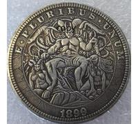 QYZXTH Diavolo Lucifero Modello 38MM Diametro Metallo Sfida Monete Monete Fortunate Oggetti di Scena Magici Regali di Compleanno Oggettistica per la casa Oggetti da Collezione-Default