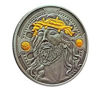 QYZXTH Gesù Moneta Corona di Spine Placcato Dorato Souvenir E Regali Cristiano Commemorativo Moneta Pregare Moneta Religioso Croce Moneta-Come Mostra