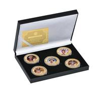 QYZXTH Gran Bretagna Regina Elisabetta Medaglia Monete Commemorative da Collezione Metallo Artigianato-5 Combinazioni + Scatola