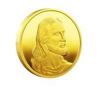 QYZXTH Jesus Relif Moneta Commemorativa Gesù Risveglio Ultima Cena Collezione Monete Europa Bibbia Cristiana Monete Arti Regali Lega Souvenir-Oro