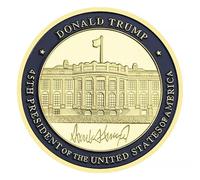 QYZXTH La Casa Bianca Placcato Oro Souvenir e Regali Monete d'oro 45 ° Presidente degli Stati Uniti Donald Trump Commemorativo Coin-Trump
